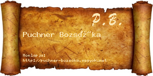 Puchner Bozsóka névjegykártya